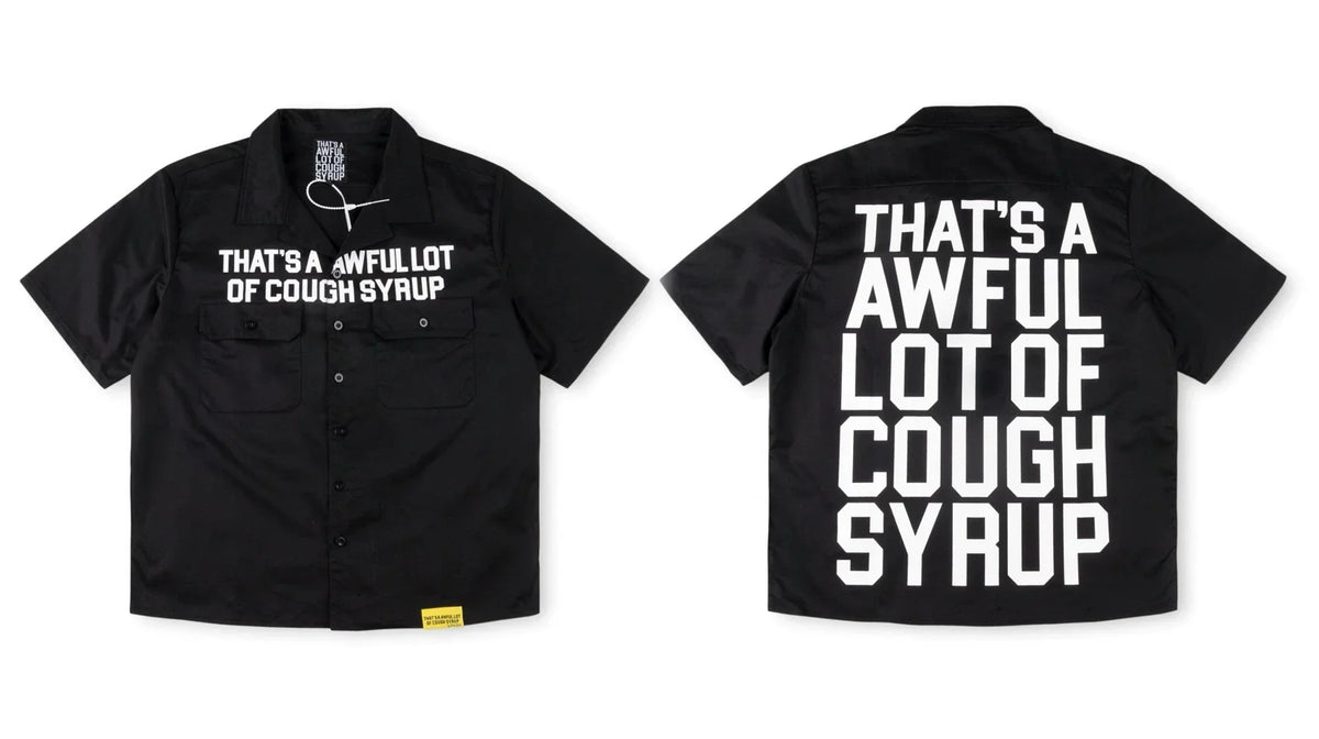 That's A Awful Lot Of Cough Syrup Classic Bold Button-Down Shirt - Black