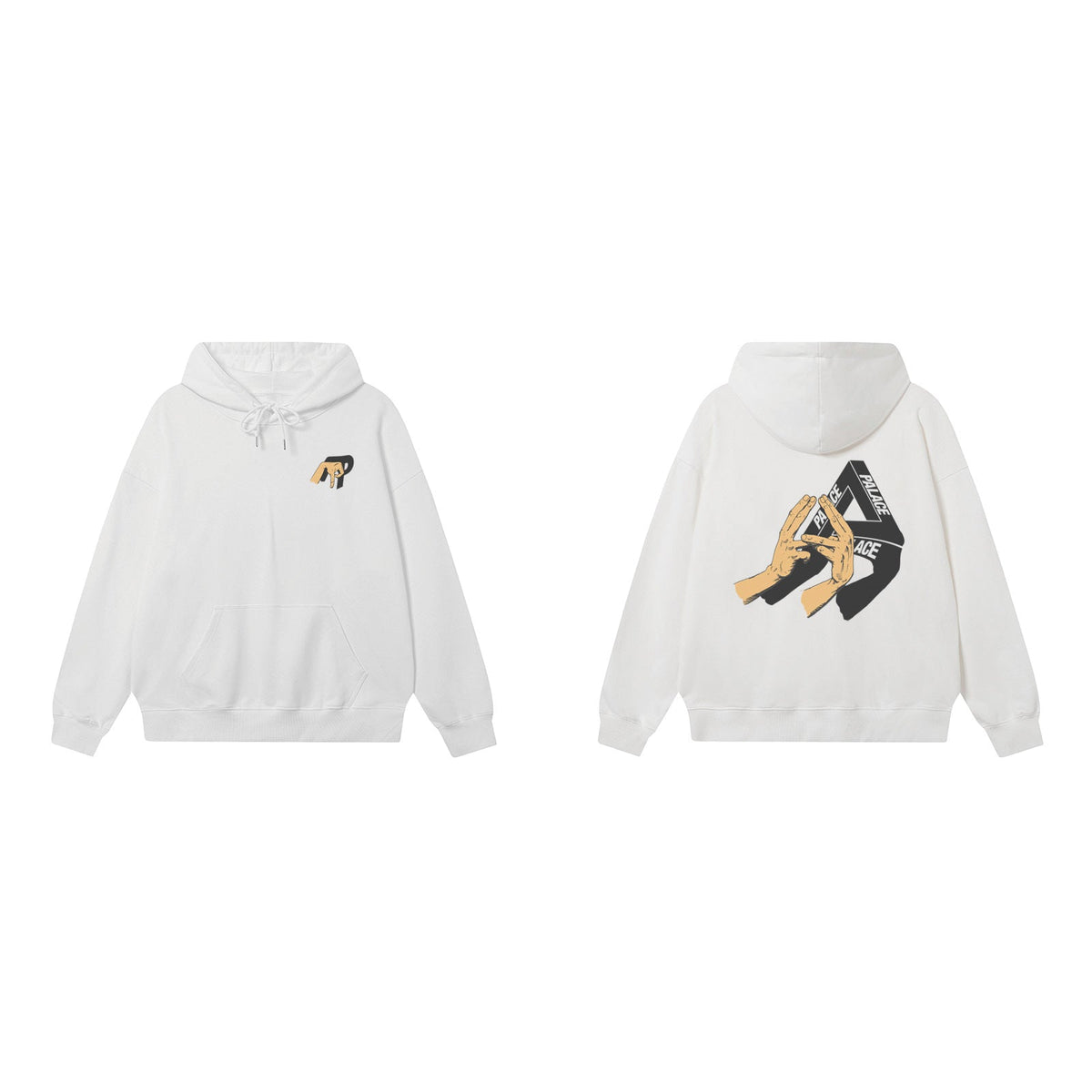 Palace White Hand Sign Tri-Ferg Hoodie