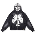That's A Awful Lot Of Cough Syrup Skeleton Full-Zip Hoodie - Black / White