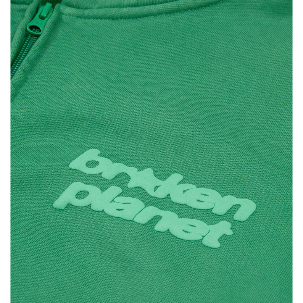 Broken Planet Star Logo Zip Up Hoodie Green