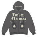 BROKEN PLANET MARKET 'TWIN FLAME' ZIP-UP HOODIE (ASH GREY)