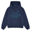 Broken Planet Market Deep Navy Zip Up Hoodie